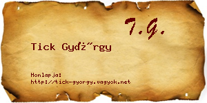 Tick György névjegykártya